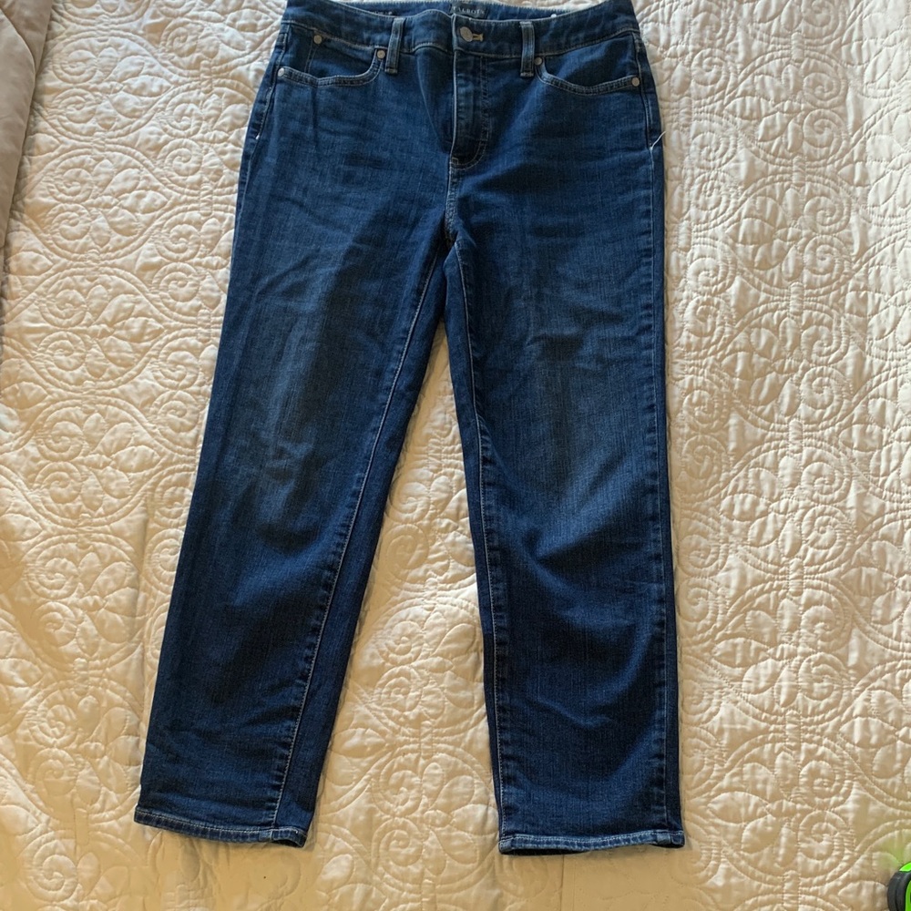 Talbots blue denim straight crop jeans size 4